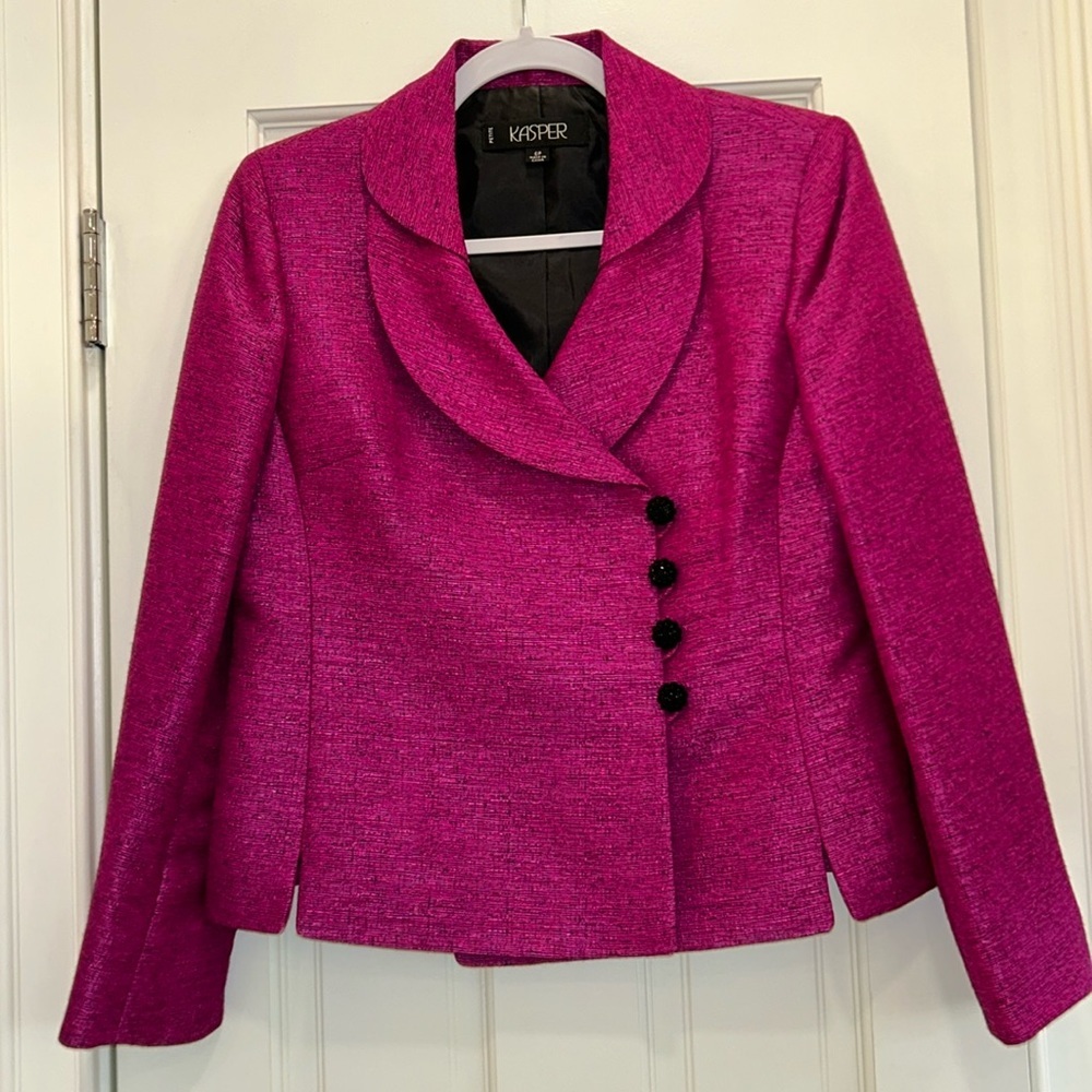 Kasper Petite Magenta Striated Work or Special Occasion Blazer sz.6P